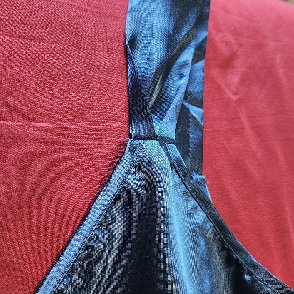 Vintage Honors Intimates Slip Nightgown Size S Deep V Back Teal Y2K Glam - Picture 7 of 11